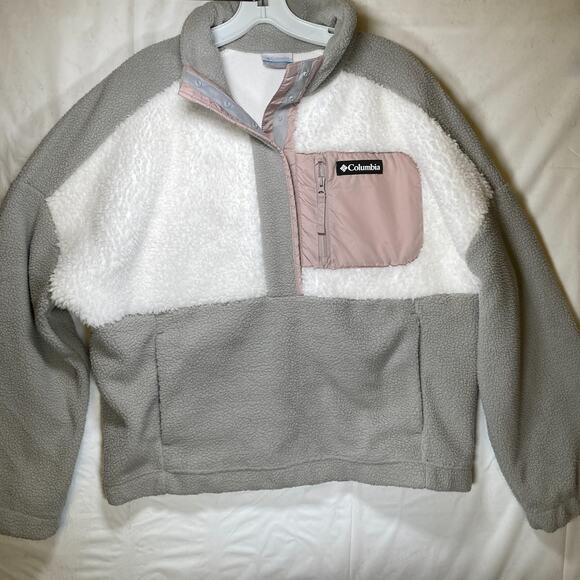 Columbia Women’s Quilted Faux Fur Lining Coat Jacket Beige Warm Size Large - Picture 3 of 9